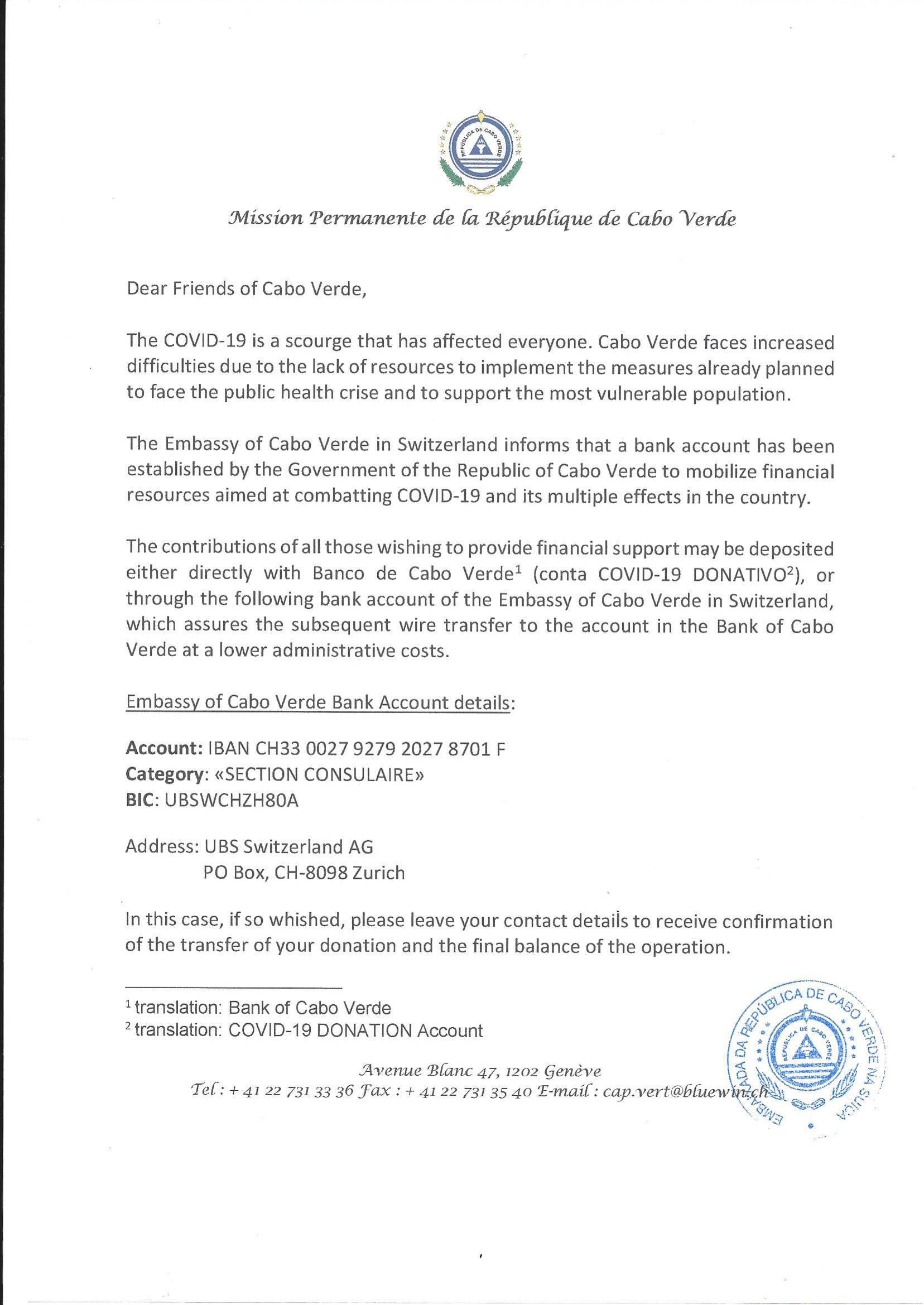 COVID-19 Financial Donation